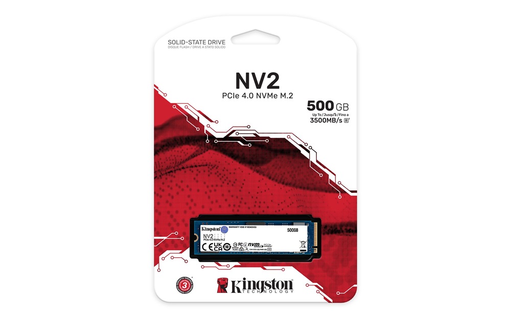 Kingston 500GB M.2 NVMe 2280 PCIe 4.0 NV2 (SNV2S/500G) SSD
