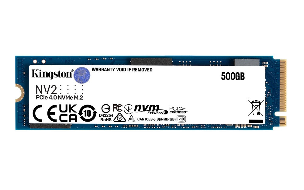 Kingston 500GB M.2 NVMe 2280 PCIe 4.0 NV2 (SNV2S/500G) SSD (Újszerű)