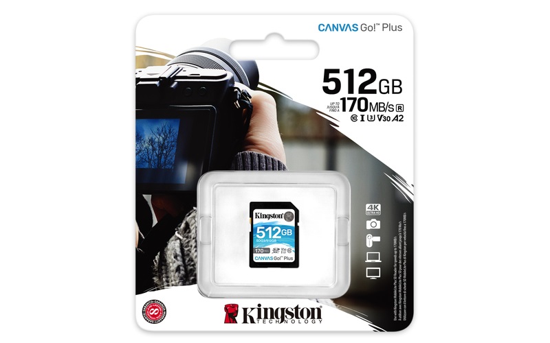 Kingston 512GB SD Canvas Go Plus (SDXC Class 10 UHS-I U3) (SDG3/512GB) memóriakártya