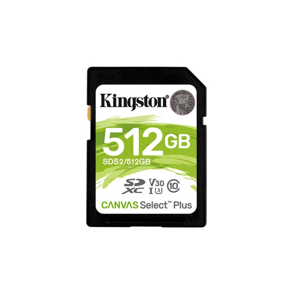 Kingston 512GB SD Canvas Select Plus (SDXC Class 10 UHS-I U3) (SDS2/512GB) memóriakártya