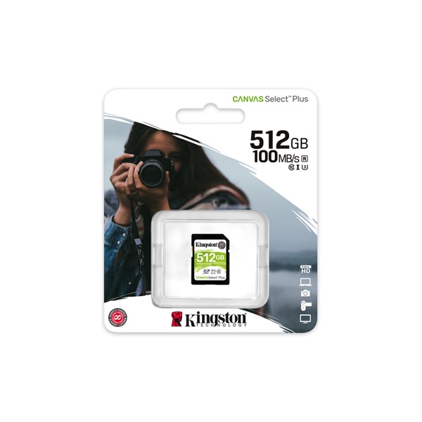 Kingston 512GB SD Canvas Select Plus (SDXC Class 10 UHS-I U3) (SDS2/512GB) memóriakártya