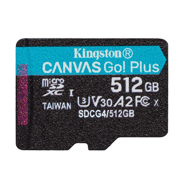 Kingston 512GB SD micro Canvas Go! Plus Gen4 (MicroSDXC V30 UHS-I U3) SDCG4/512GBSP memóriakártya