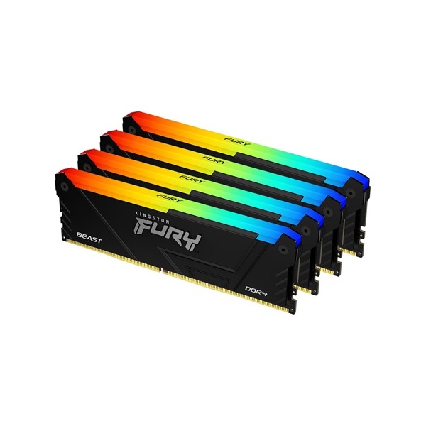 Kingston 64GB 3200MHz DDR-4 Fury Beast RGB (Kit! 4db 16GB) (KF432C16BB12AK4/64) memória