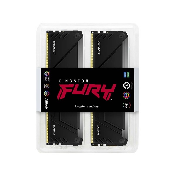 Kingston 64GB 3200MHz DDR-4 Fury Beast RGB (Kit! 4db 16GB) (KF432C16BB2AK4/64) memória
