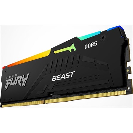 Kingston 64GB 5200MHz DDR-5 Fury Beast RGB (Kit! 4db 16GB) (KF552C40BBAK4-64) memória