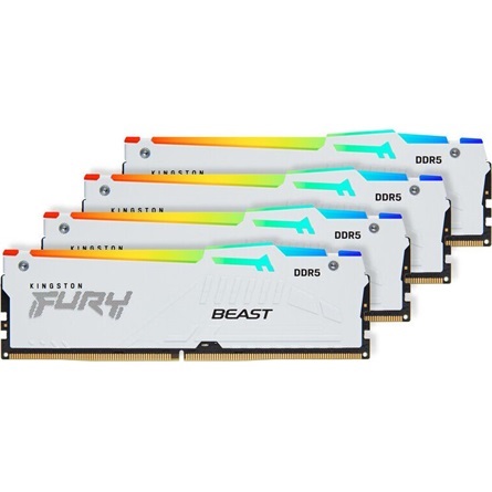 Kingston 64GB 5200MHz DDR-5 Fury Beast RGB (Kit! 4db 16GB) (KF552C40BWAK4-64) memória