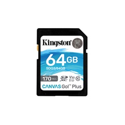 Kingston 64GB SD Canvas Go Plus (SDXC Class 10 UHS-I U3) (SDG3/64GB) memóriakártya