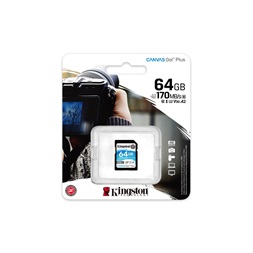 Kingston 64GB SD Canvas Go Plus (SDXC Class 10 UHS-I U3) (SDG3/64GB) memóriakártya