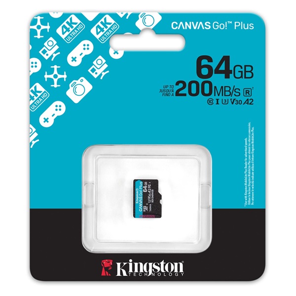 Kingston 64GB SD micro (MicroSDXC V30 U3) SDCG4/64GBSP memóriakártya