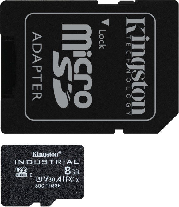 Kingston 8GB SD micro Industrial (SDHC Class 10 A1) (SDCIT2/8GB) memóriakártya + olvasó
