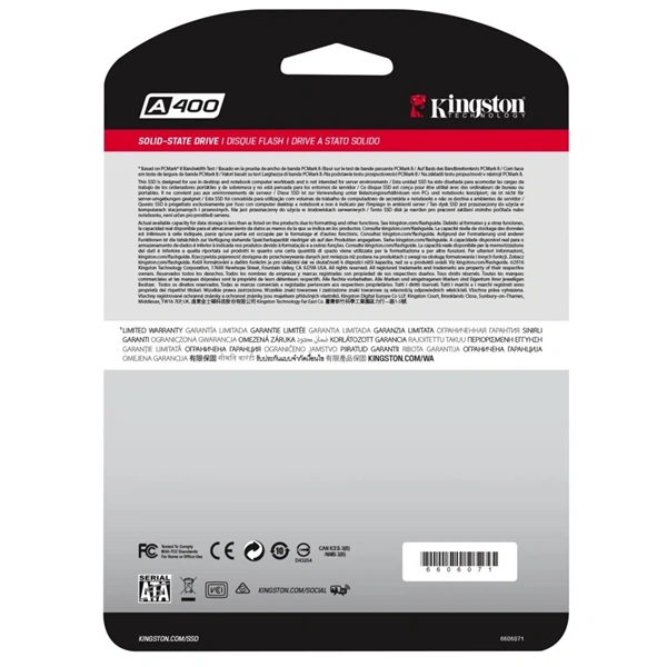 Kingston A400 480GB SATA3 2,5" 7mm (SA400S37/480G) SSD