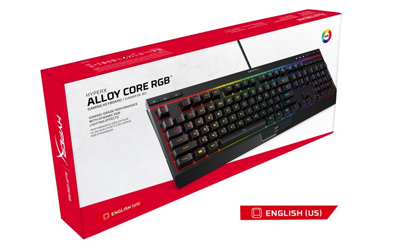 Kingston HyperX Alloy Core US RGB világító gamer billentyűzet