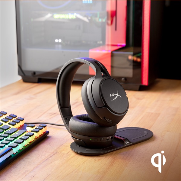 Kingston HyperX Cloud Flight S Qi töltős vezeték nélküli fekete gamer headset