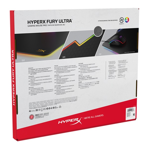 Kingston HyperX FURY Ultra (large) RGB világító gamer egérpad