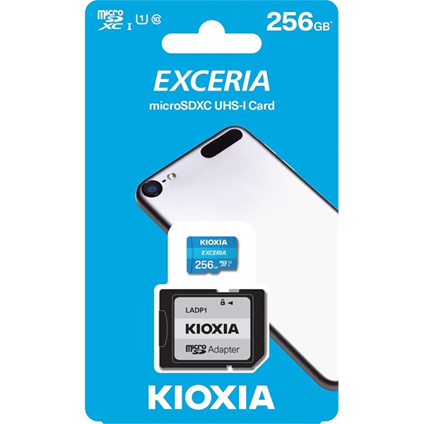 Kioxia 256GB SD micro (SDXC Class 10 UHS-I U1) Exceria (LMEX1L256GG2) memóriakártya adapterrel