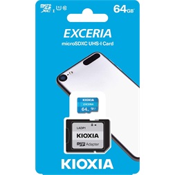 Kioxia 64GB SD micro (SDXC Class 10 UHS-I U1) Exceria (LMEX1L064GG2) memóriakártya adapterrel