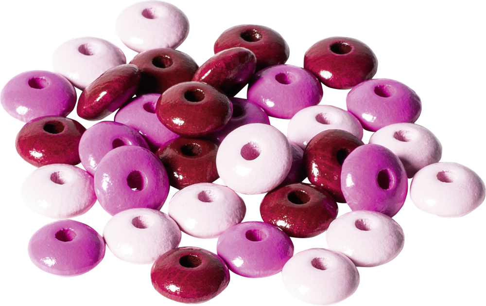 Knorr Prandell ovális 33 darabos pink fa gyöngy csomag