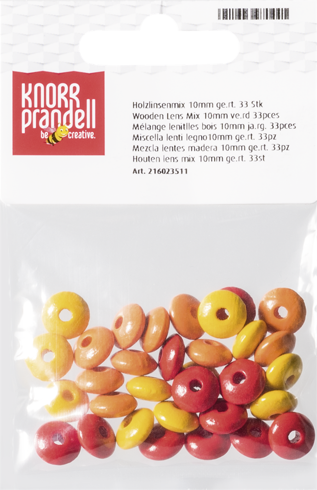 Knorr Prandell ovális 33 darabos sárga fa gyöngy csomag