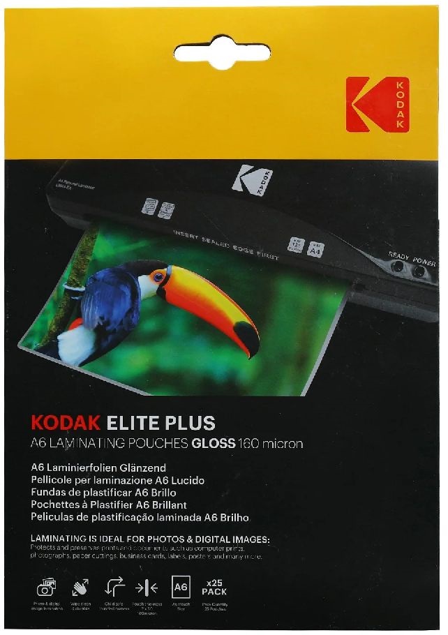 Kodak A6, 160 micron, fényes, 25 db/csomag lamináló fólia