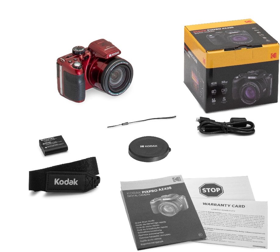Kodak Pixpro AZ425 digitális piros fényképezőgép