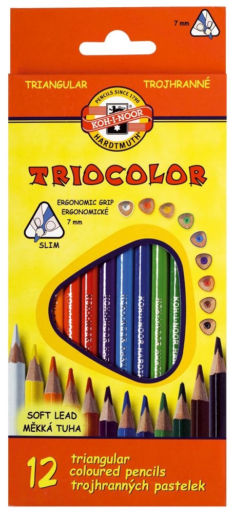Koh-I-Noor Triocolor háromszög alakű 12db-os színes ceruza készlet