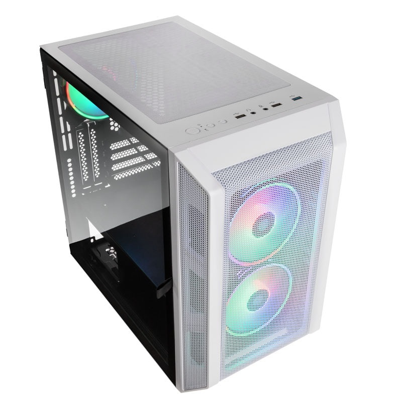 Kolink Citadel Mesh RGB mATX edzett üveg fehér ház