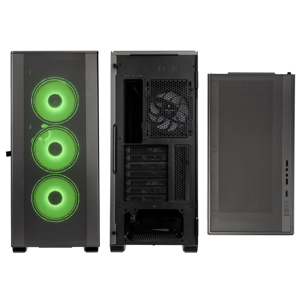 Kolink Stronghold Prism RGB ATX edzett üveg fekete ház