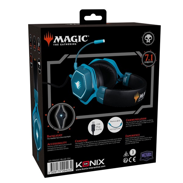 Konix Magic: The Gathering 7.1 Kék gamer headset
