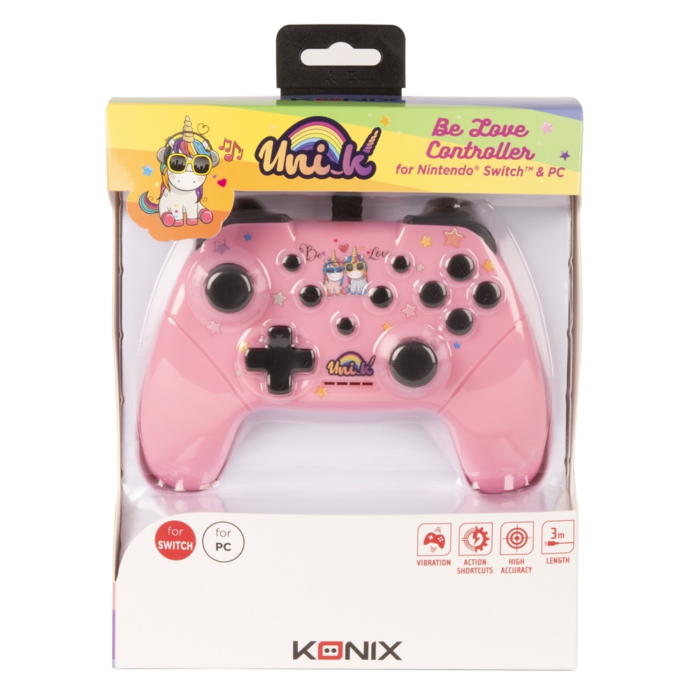 Konix KX-UNIK-SW-PAD-LOVE Unik "Be Love" Nintendo Switch/PC vezetékes rózsaszín kontroller