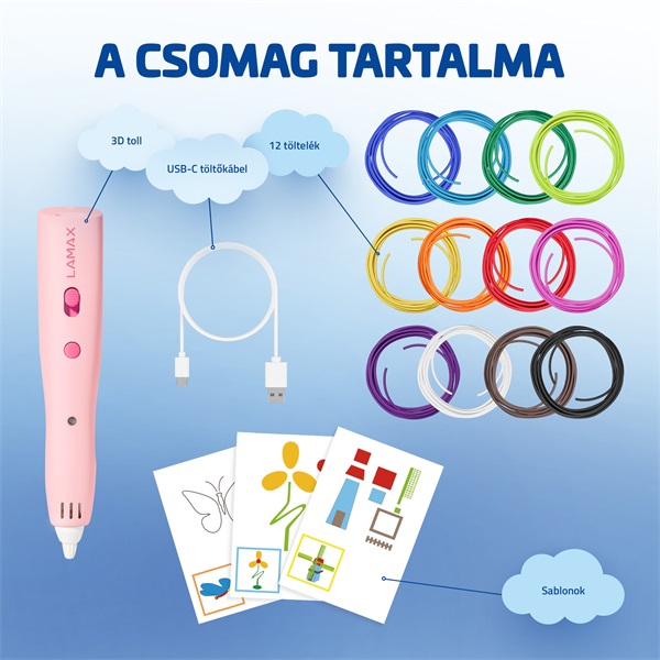 LAMAX ArtKid1 rózsaszín 3D nyomtató toll