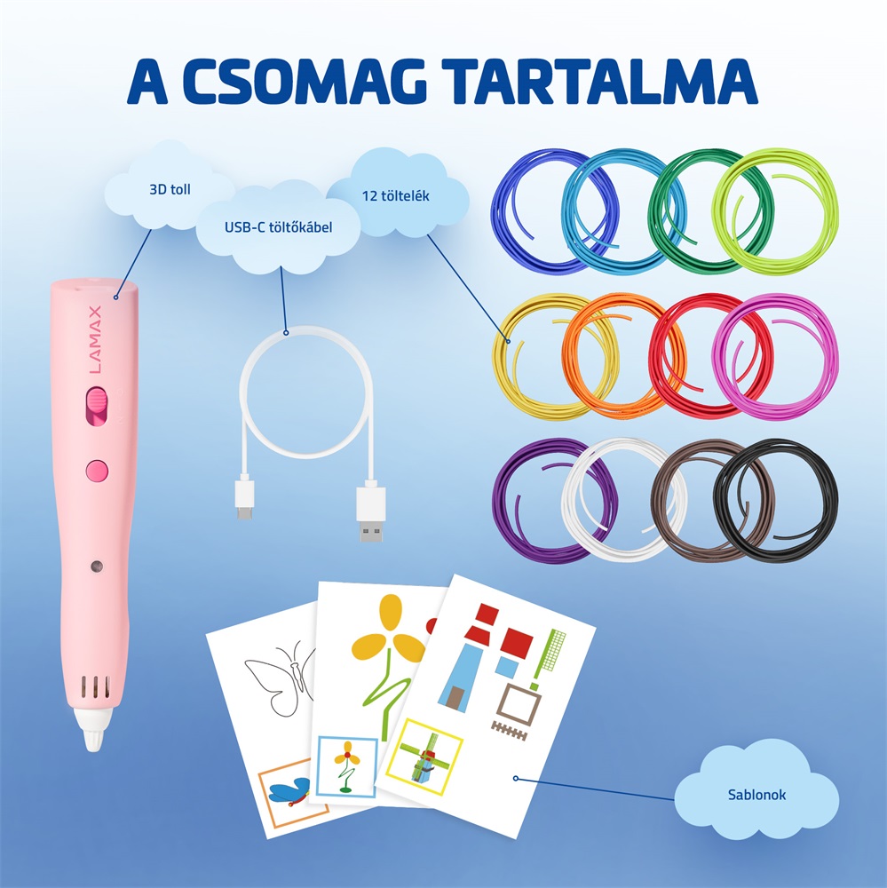LAMAX ArtKid1 rózsaszín 3D nyomtató toll