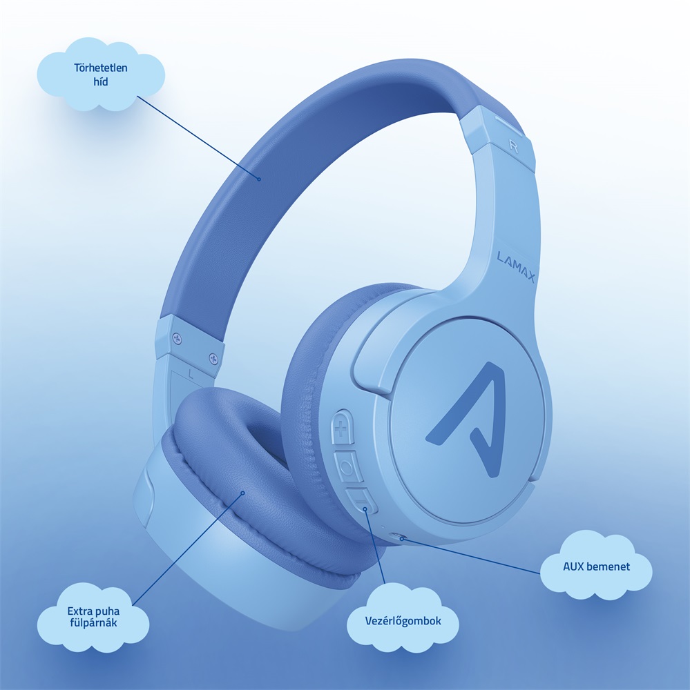 LAMAX BaseKid1 Bluetooth kék gyerek fejhallgató