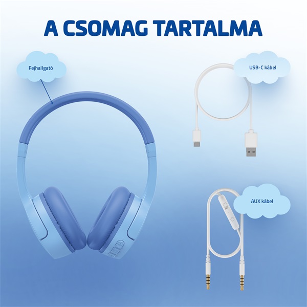 LAMAX BaseKid1 Bluetooth kék gyerek fejhallgató
