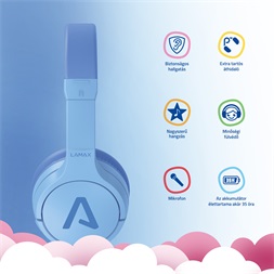 LAMAX BaseKid1 Bluetooth kék gyerek fejhallgató