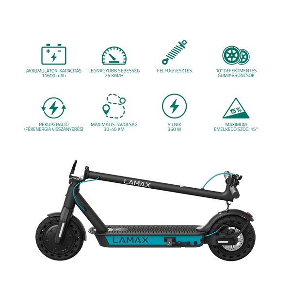 LAMAX E-Scooter S11600 350W/11,6Ah elektromos roller