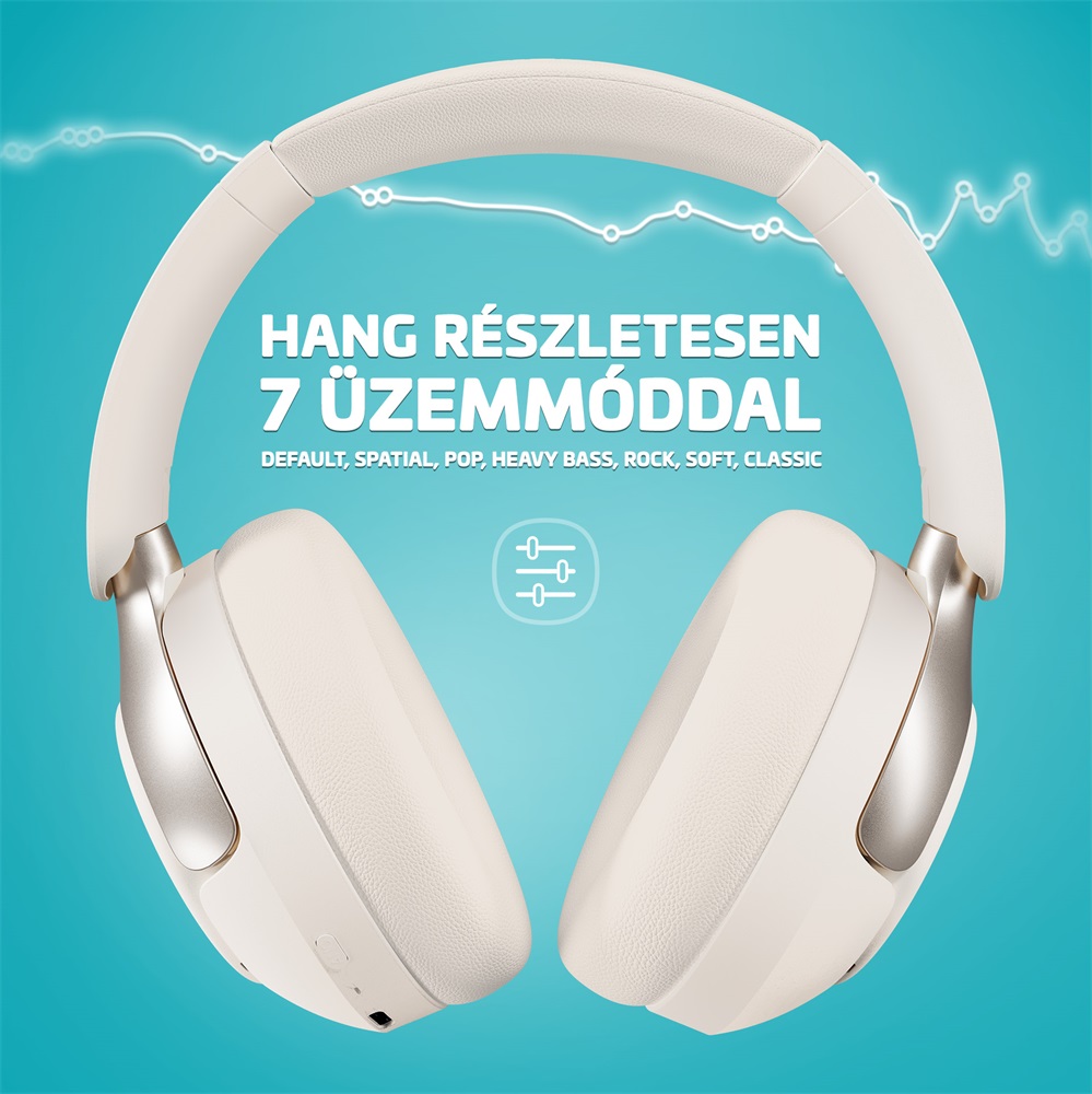 LAMAX HighComfort2 ANC aktív zajszűrős Bluetooth fehér fejhallgató
