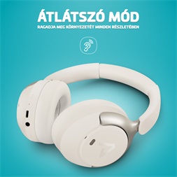 LAMAX HighComfort2 ANC aktív zajszűrős Bluetooth fehér fejhallgató