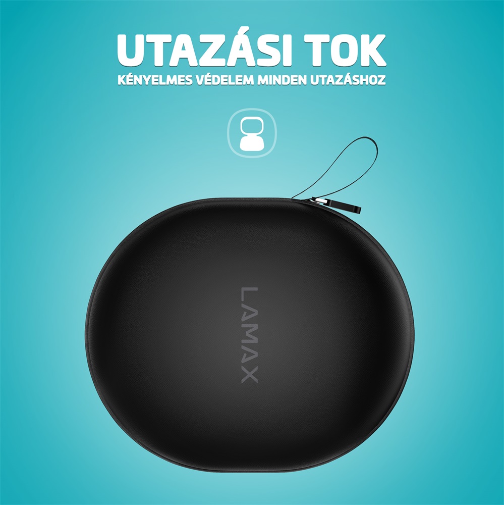 LAMAX HighComfort2 ANC aktív zajszűrős Bluetooth fekete fejhallgató