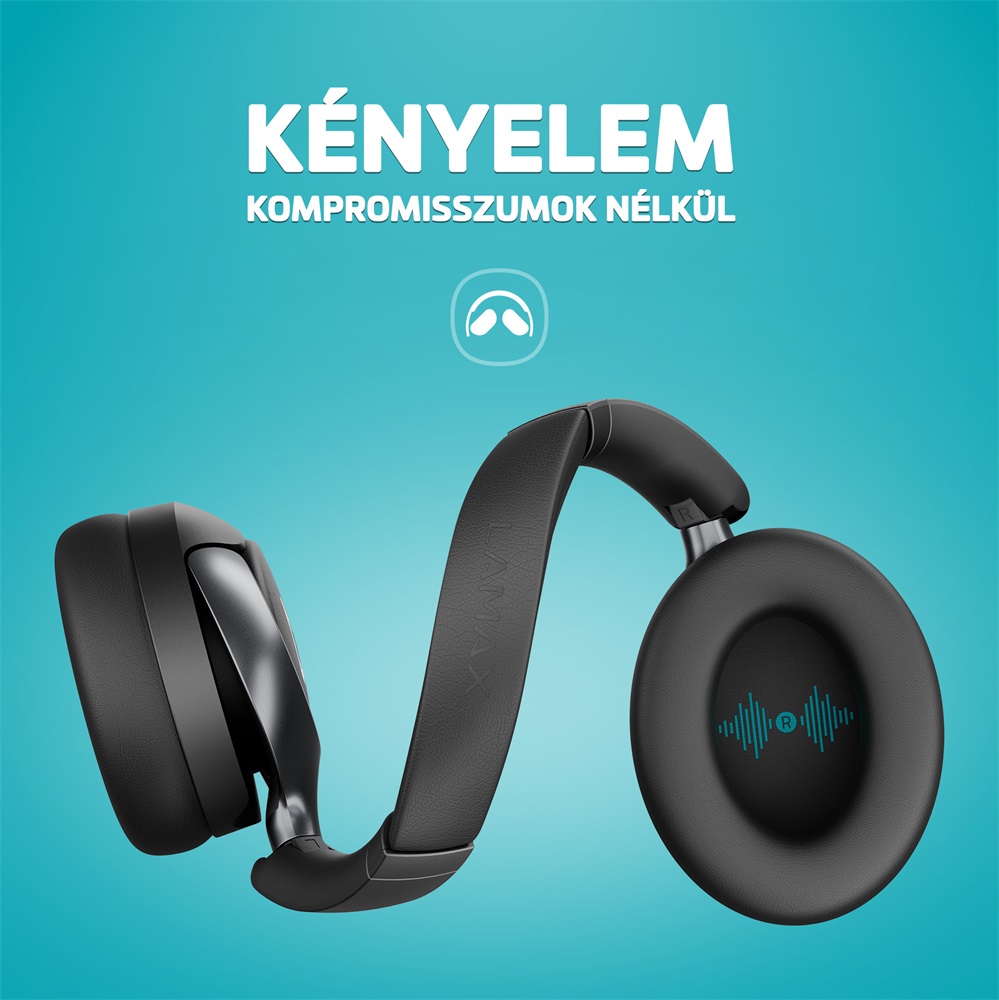 LAMAX HighComfort2 ANC aktív zajszűrős Bluetooth fekete fejhallgató