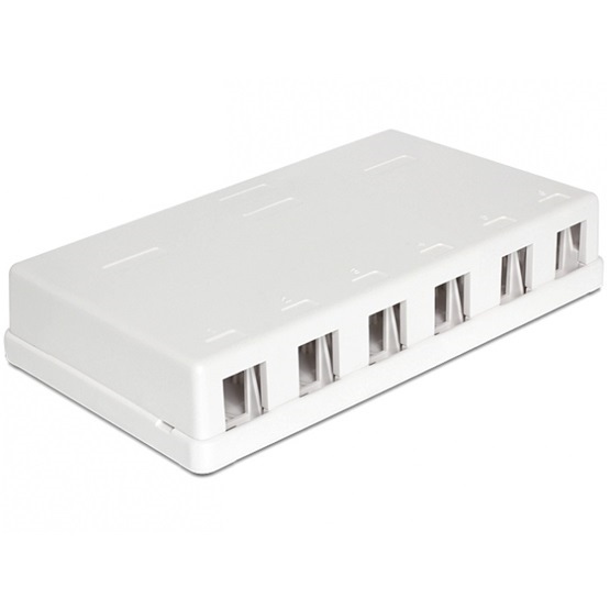 LAN Delock 86227 Keystone falra szerelhető doboz - 6portos