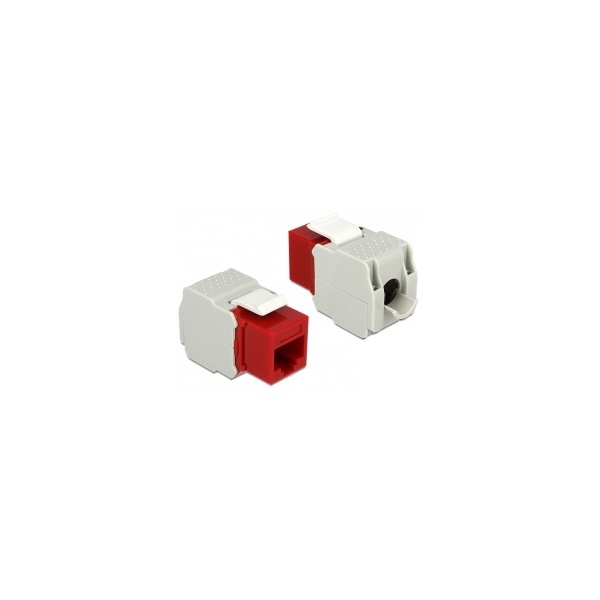 LAN Delock 86344 Keystone modul RJ45 anya > LSA Cat6 UTP - Piros