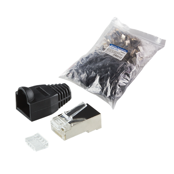 LAN LogiLink MP0022 RJ45 Cat6 csatlakozódugó - 100db/cs - Fekete