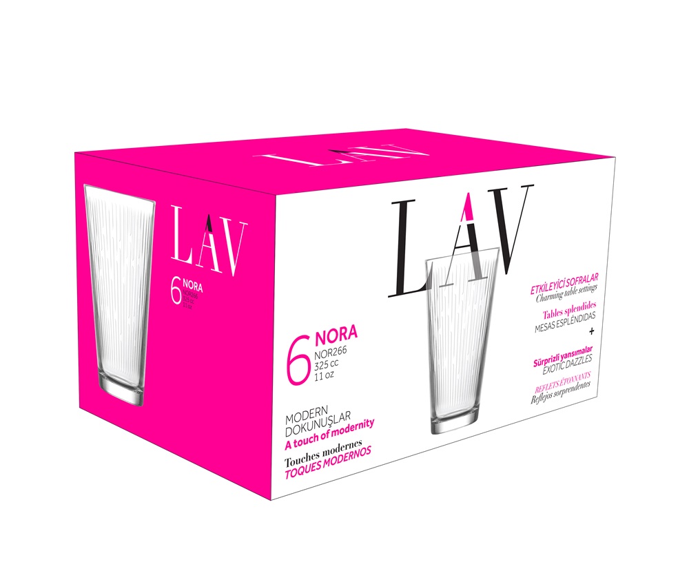 LAV Nora Long Drink 325ml koktélos pohár szett 6 darabos LV-NOR266F