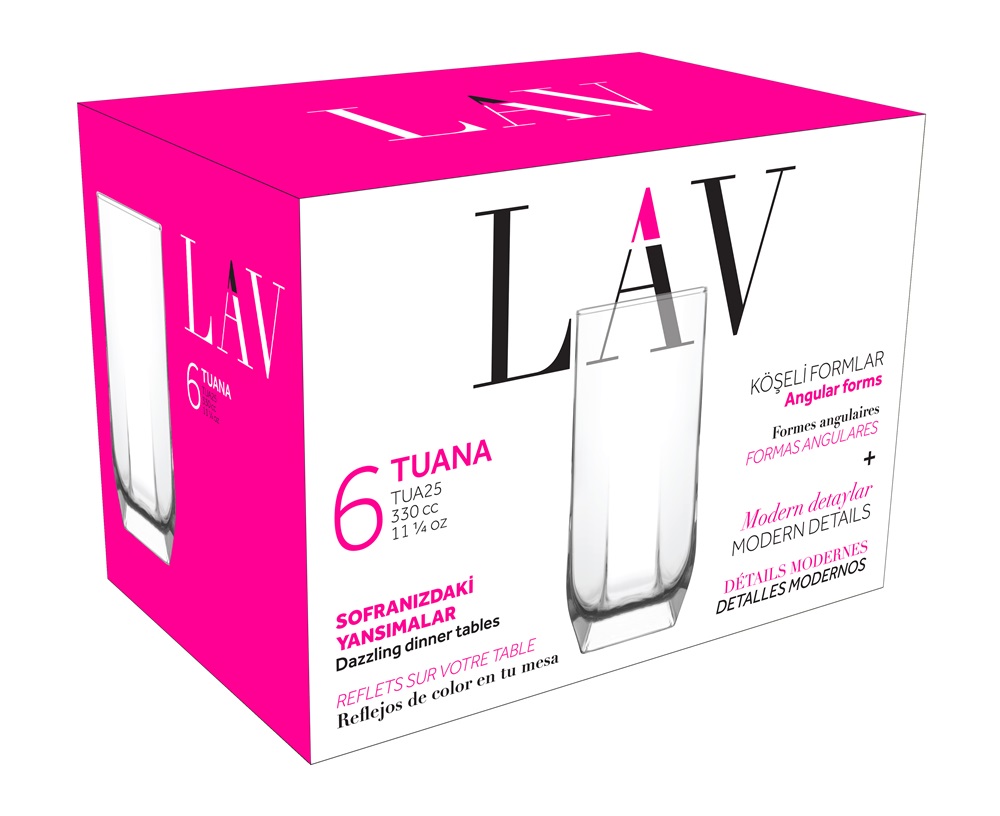 LAV Tuana Long Drink 330ml koktélos pohár szett 6 darabos LV-TUA25F