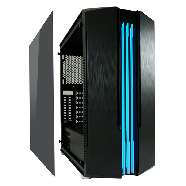 LC-Power Számítógépház - 702B - Skyscraper X (fekete, fekete belső, ablakos, mATX/ATX, 2xUSB3.0, 2xUSB2.0)