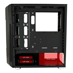 LC-Power Számítógépház - 702B - Skyscraper X (fekete, fekete belső, ablakos, mATX/ATX, 2xUSB3.0, 2xUSB2.0)