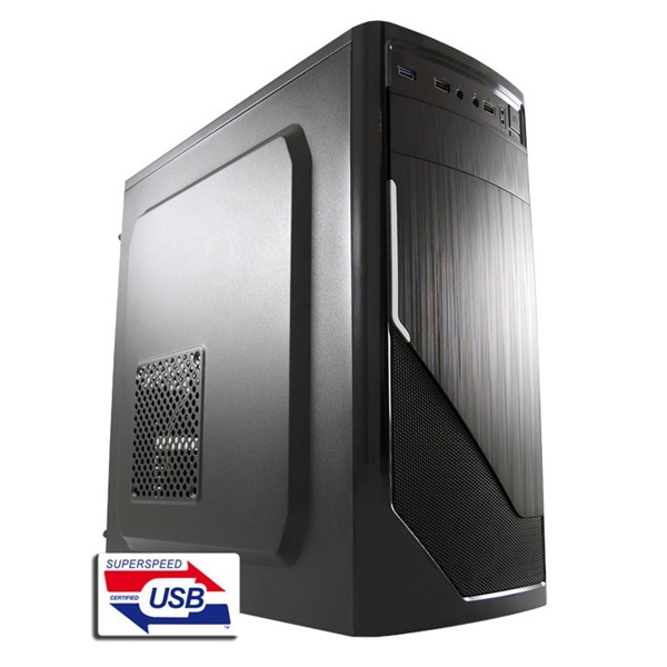 LC-Power Számítógépház - 7035B (fekete, fekete belső, mATX/ATX, 1xUSB3.0, 2xUSB2.0)