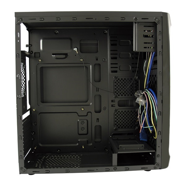LC-Power Számítógépház - 7035B (fekete, fekete belső, mATX/ATX, 1xUSB3.0, 2xUSB2.0)