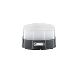 LED villogó 24V fehér búrával, sárga fénnyel