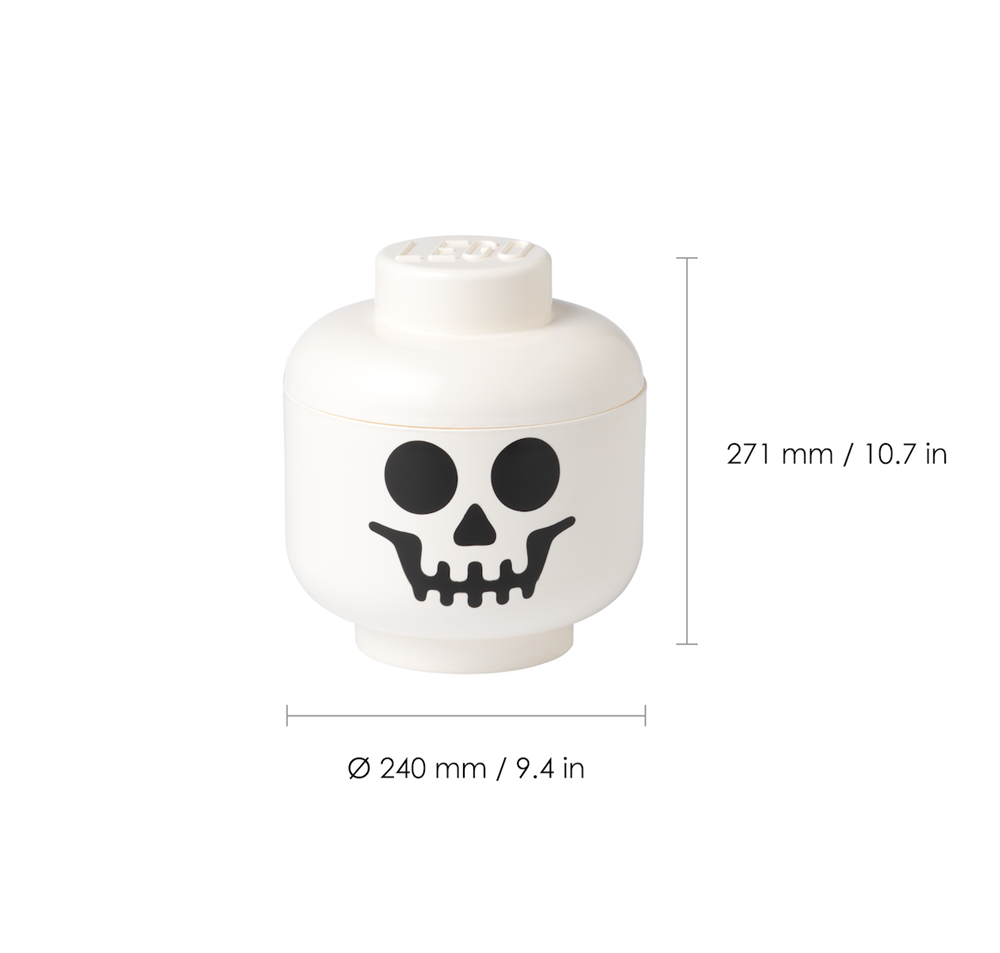 LEGO Csontváz tárolófej, nagy, fehér (8,5 literes)